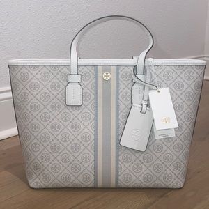 T Monogram Coated Canvas Small Tote